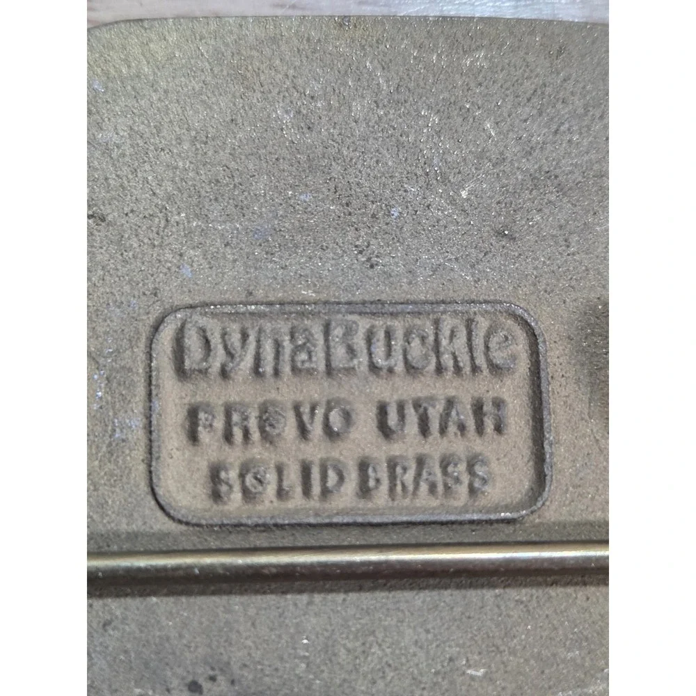 Vintage American MicroTrace Corp Solid Brass DynaBuckle Belt Buckle Provo Utah